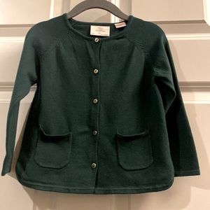 ZARA Cardigan button down Knitwear 2-3 Yr Hunter green Cardigan